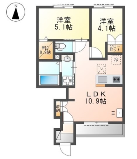 姫路市北今宿のアパートの間取り