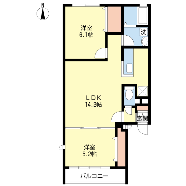 ファーストフラット三原台の間取り