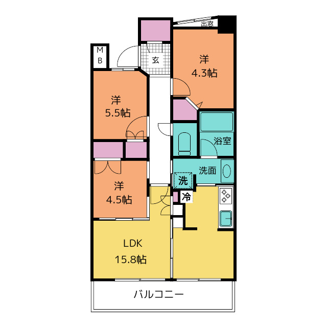 【グランカーサ上前津の間取り】