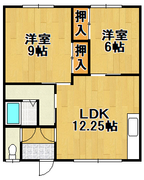 恵庭市相生町のアパートの間取り