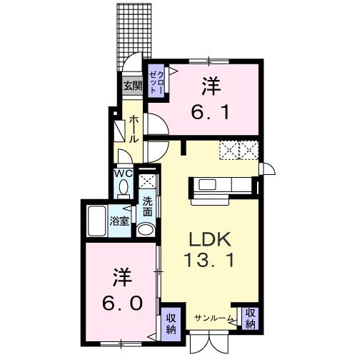 カルム・ガーデン　壱番館の間取り