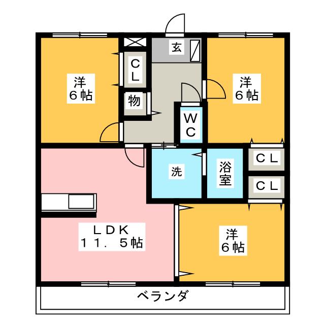 パサージュ庄中の間取り