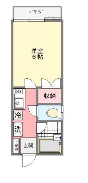 川越市的場北のアパートの間取り