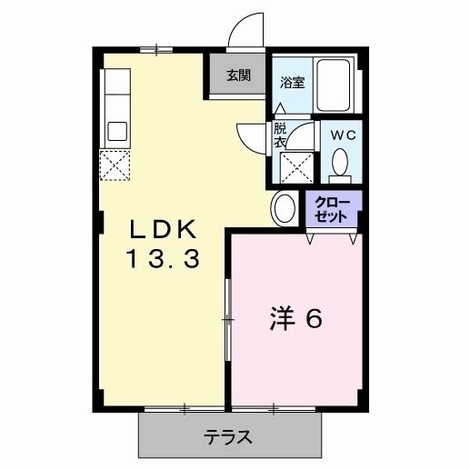 北九州市門司区大字田野浦のアパートの間取り