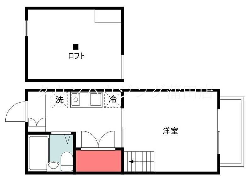 大田区山王のアパートの間取り