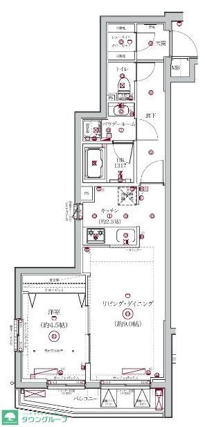 大田区大森東のマンションの間取り