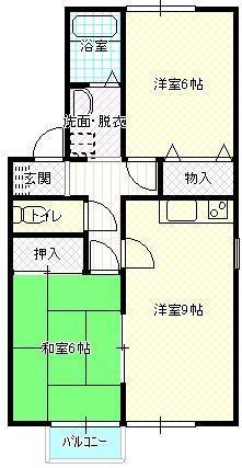 大崎市古川小稲葉町のアパートの間取り