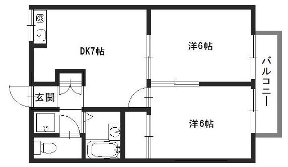 姫路市飾磨区妻鹿のアパートの間取り