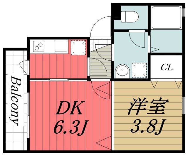 【千葉市中央区南町のアパートの間取り】