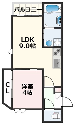 熊本市西区花園のアパートの間取り