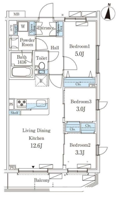 杉並区堀ノ内のマンションの間取り