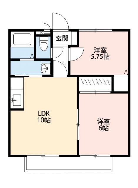 伊賀市緑ケ丘東町のアパートの間取り