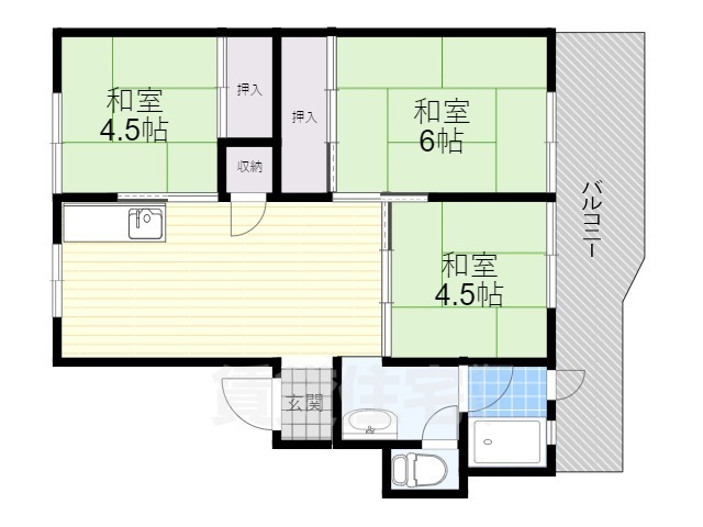 茨木郡山B団地の間取り