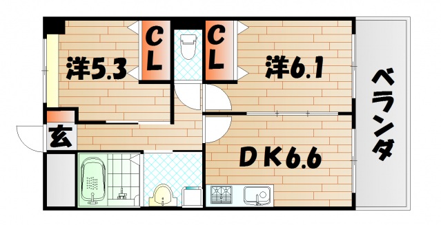 下関市伊倉本町のアパートの間取り