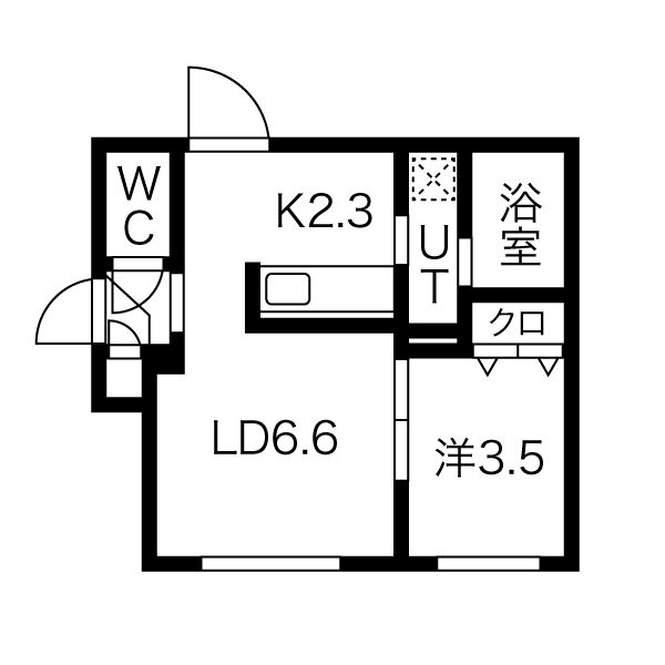 札幌市中央区北十条西のマンションの間取り