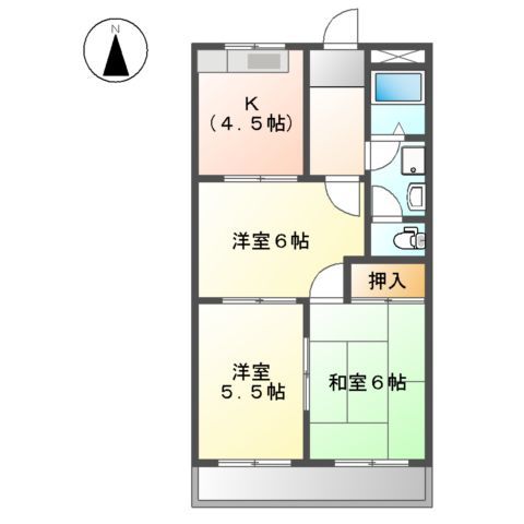 弥富市五明のアパートの間取り