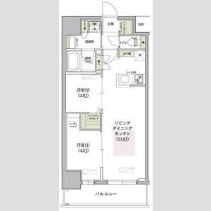 【大阪市北区天神橋のマンションの間取り】