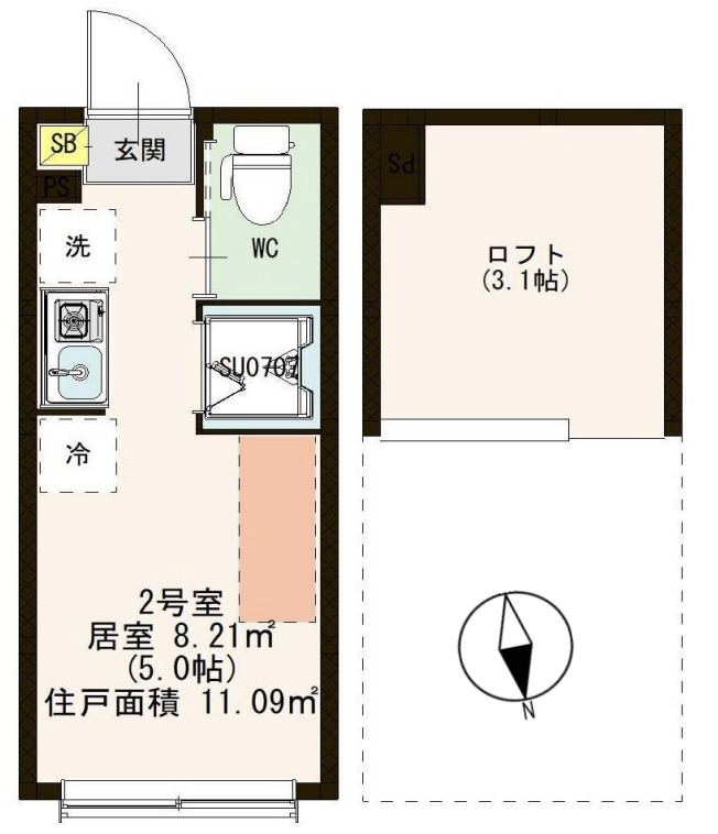 ミーサ町屋の間取り