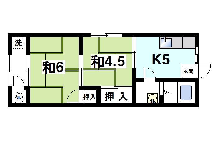 木津川市木津のアパートの間取り