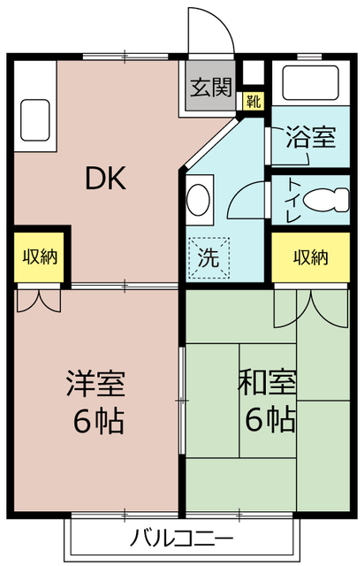 富里市七栄のアパートの間取り