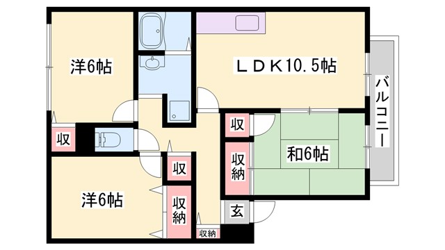 サンハイム2棟の間取り