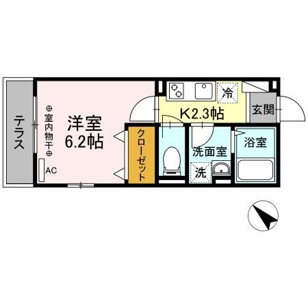 藤沢市鵠沼花沢町のアパートの間取り