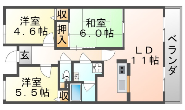 千里山東一番館の間取り