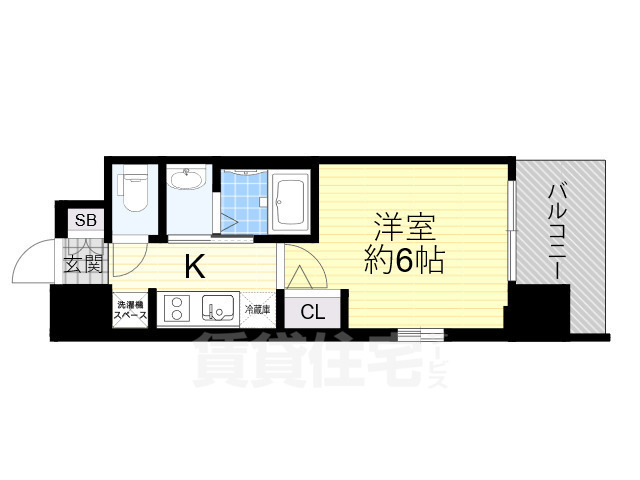 地下鉄堺筋線 恵美須町駅 徒歩2分 15階建 築4年の間取り写真