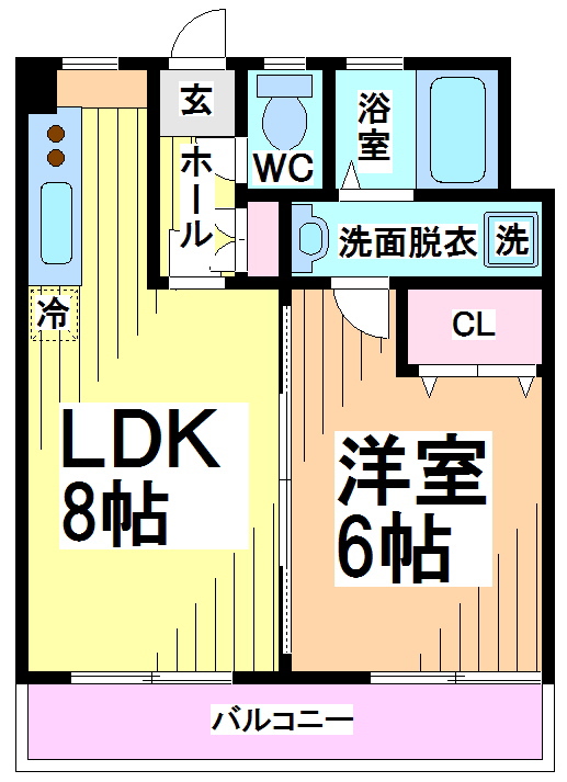 京王新線 幡ケ谷駅 徒歩2分 9階建 築56年の間取り写真