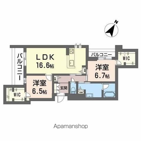 西鉄天神大牟田線 大橋駅 徒歩6分 4階建 築2年の間取り写真