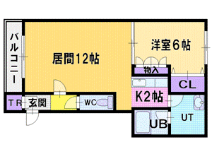 地下鉄東西線 大谷地駅 徒歩5分 5階建 築31年の間取り写真