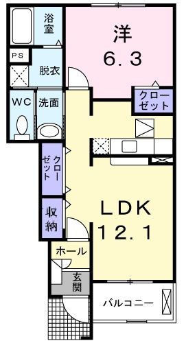 ラック ヴィラCの間取り写真
