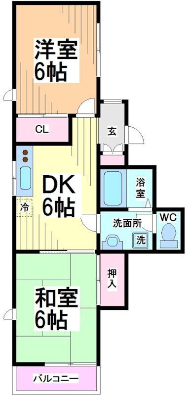 ＪＲ南武線 中野島駅 徒歩6分 3階建 築31年の間取り写真