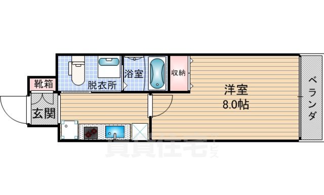 地下鉄千日前線 日本橋駅 徒歩6分 13階建 築18年の間取り写真