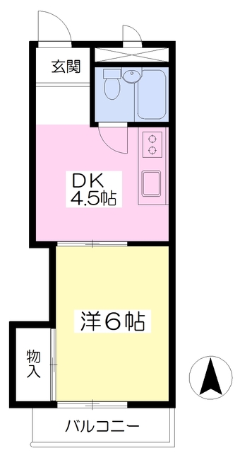 松山市小栗のマンションの間取り