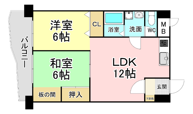 福岡県北九州市小倉北区三萩野２（マンション）の賃貸物件の間取り