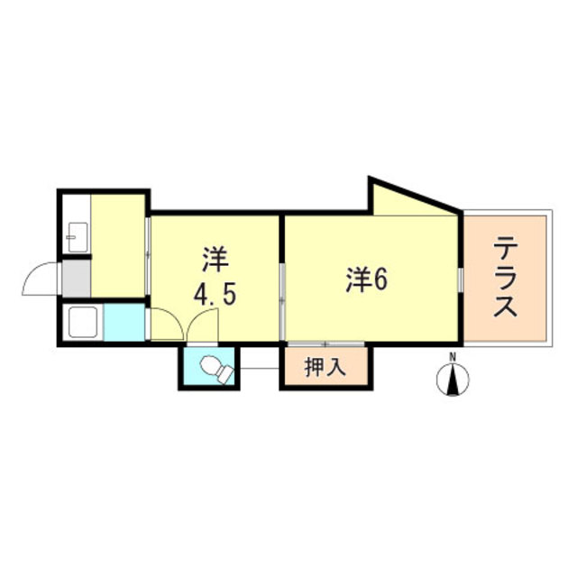 神戸市垂水区千代が丘のアパートの間取り