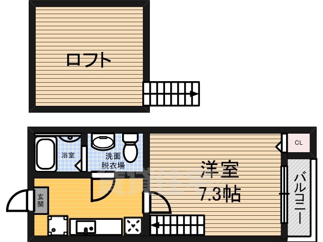 名古屋市守山区小幡のアパートの間取り