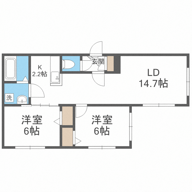 札幌市中央区南二十五条西のマンションの間取り