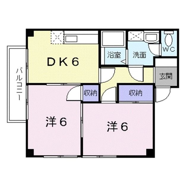 【福山市東吉津町のアパートの間取り】