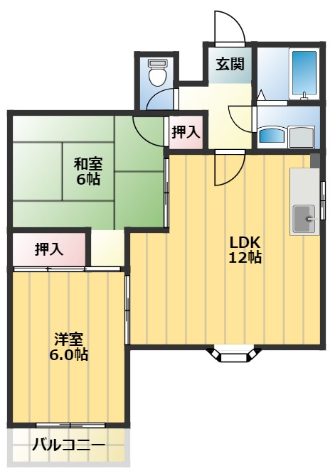 コーポ大東の間取り