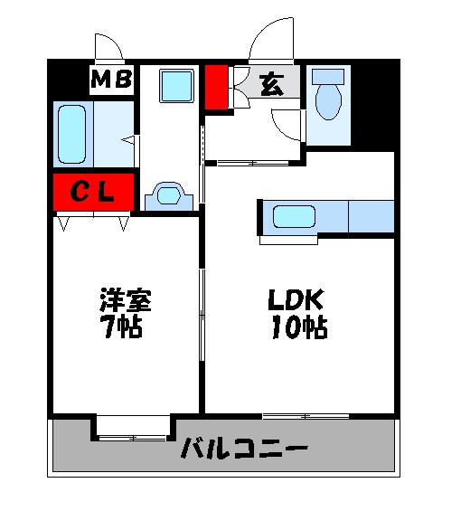 宗像市田熊のマンションの間取り