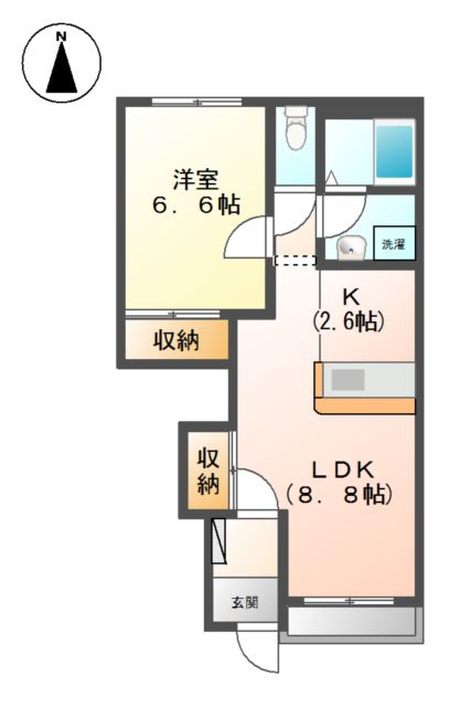 美濃加茂市加茂野町木野のアパートの間取り