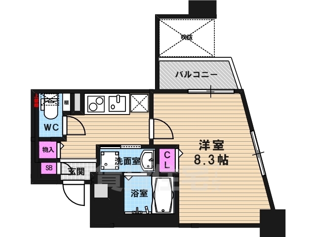 京都市南区東九条南石田町のマンションの間取り