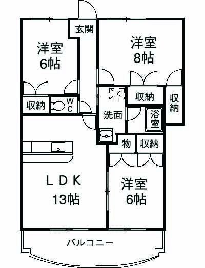 さいたま市北区宮原町のマンションの間取り