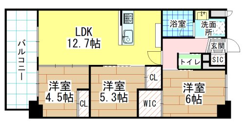 【北九州市小倉南区下城野のマンションの間取り】