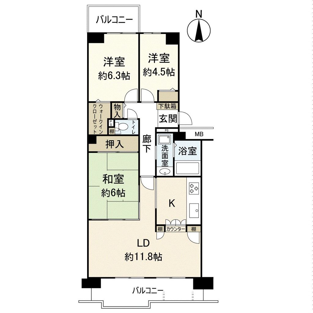 西神中央ウェステージ参番館の間取り