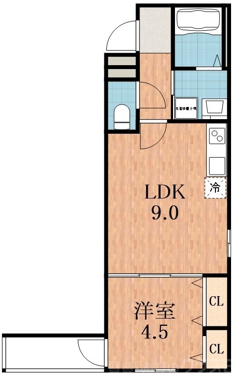 大阪市阿倍野区松虫通のアパートの間取り