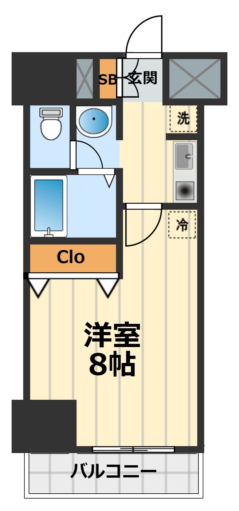 八王子市八日町のマンションの間取り