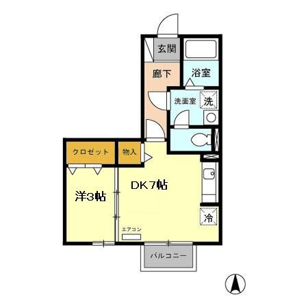 知多市新舞子のアパートの間取り